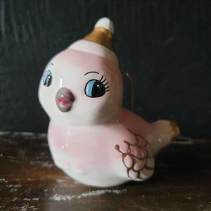 NWT Wondershop Target Ceramic Retro Bird Pink Christmas Tree Ornament New